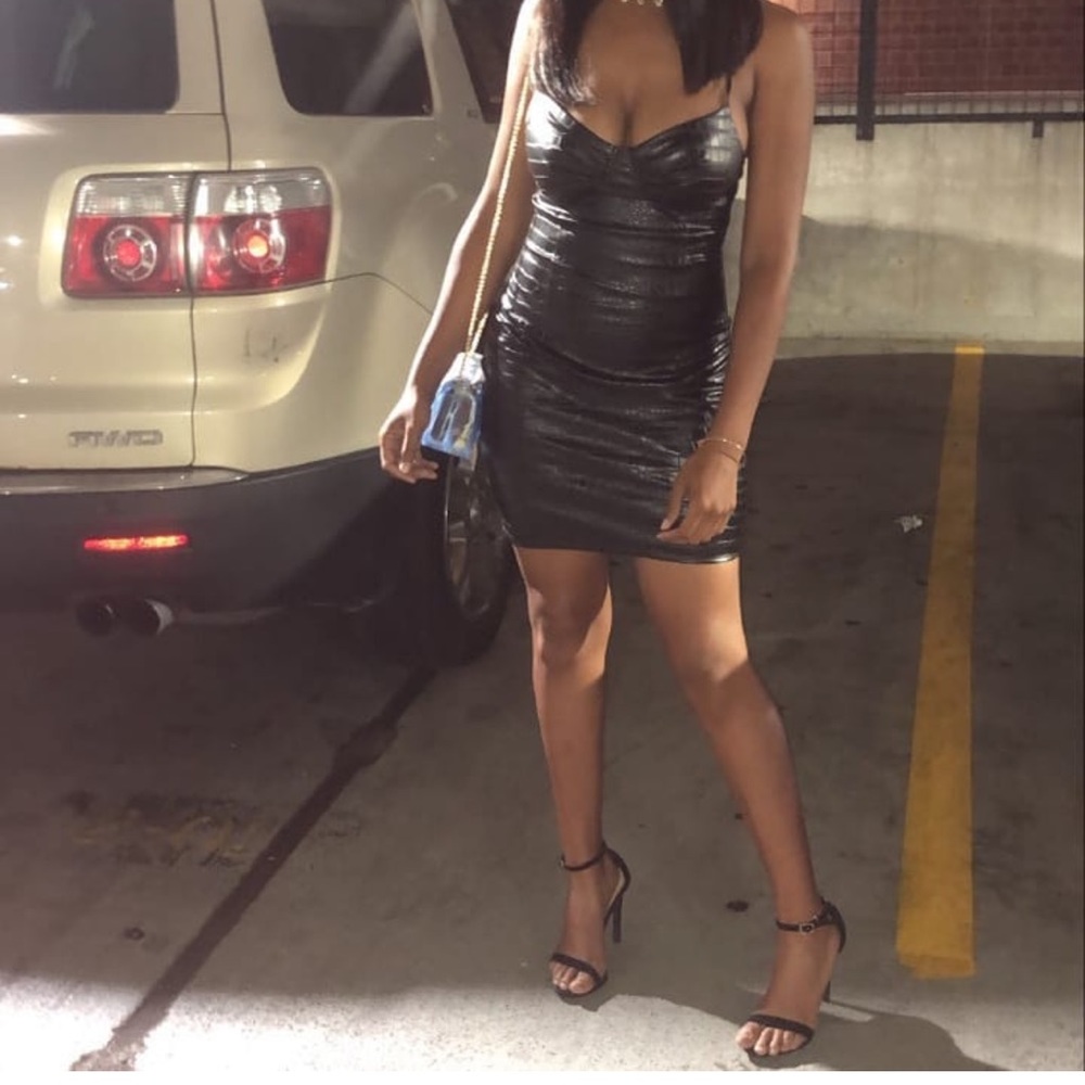 Brand- Tic Toc Black faux alligator print dress